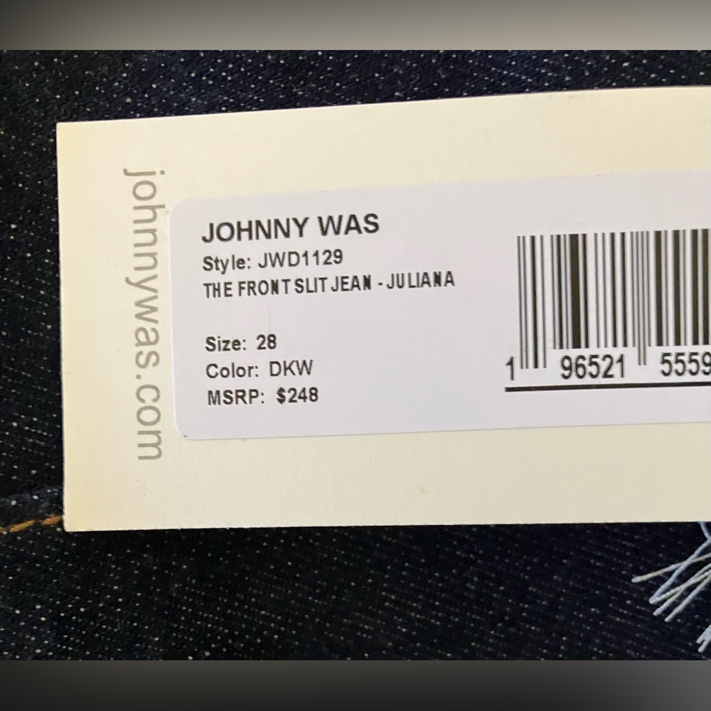 Johnny Was Dark Indigo Jeans w/ Embroidered Pockets/Front Seams & Slits/Size 6 - Picture 8 of 8